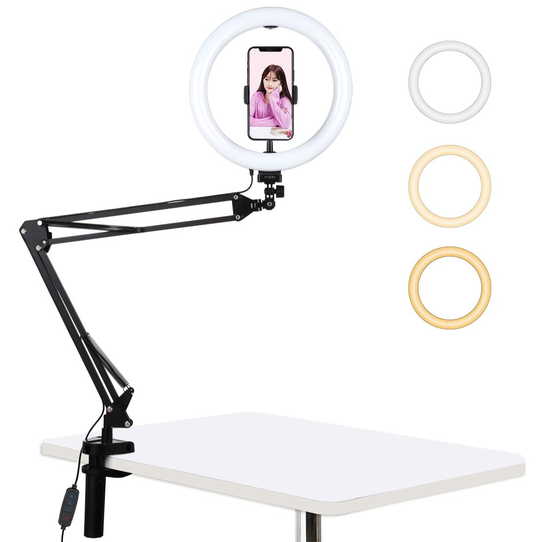 10.2" Ring Light with USB | 3 Modes | Dual Colour | Phone Clamp
