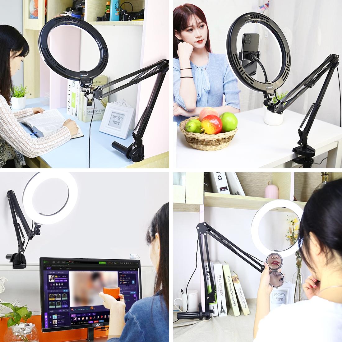 10.2" Ring Light with USB | 3 Modes | Dual Colour | Phone Clamp
