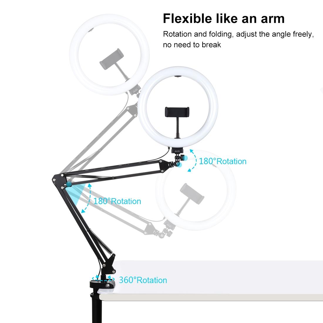 10.2" Ring Light with USB | 3 Modes | Dual Colour | Phone Clamp