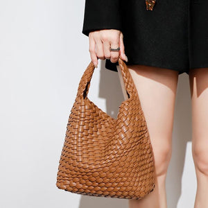 Apricot Hand Woven 2-in-1 Shoulder Bag | Brown