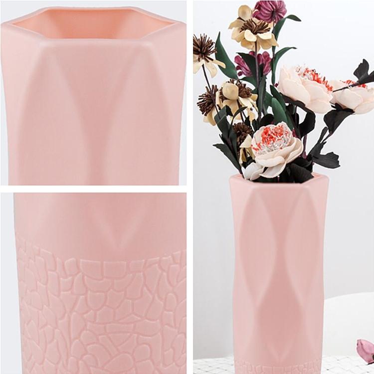 3-Piece Plastic Vase Set | For Dry & Wet Flower Arrangements & Floral Decor | Gray