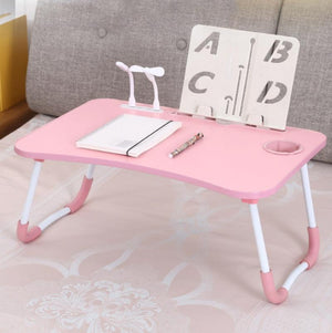 Portable Folding Desk with Fan & Lamp | Compact Design | Teenage Pink