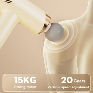 Silent Fascia Gun for Muscle Relaxation | High Frequency Vibration Massager | Khaki