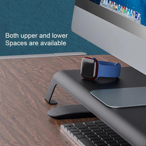 White Monitor Riser Bracket | Space-Saving