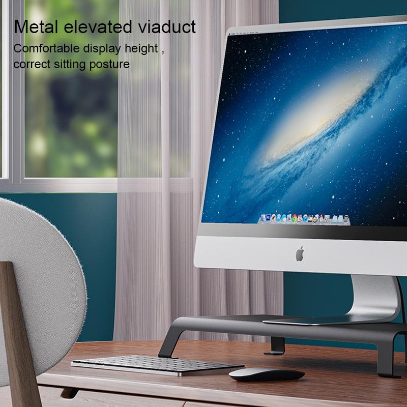 White Monitor Riser Bracket | Space-Saving