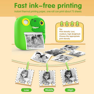 Instant Printing Camera with 2.4" HD Screen & 32GB TF Card | Green