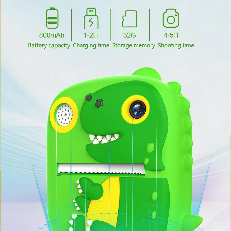 Instant Printing Camera with 2.4" HD Screen & 32GB TF Card | Green