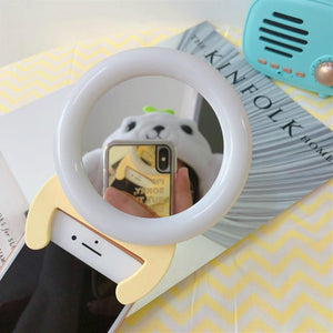 Portable Handheld Live Light for Mobile Self - Timer | White