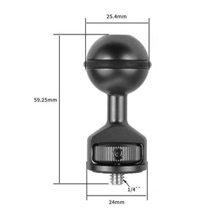 Universal 2.5cm Ball Head Clip for Action and Underwater Cameras