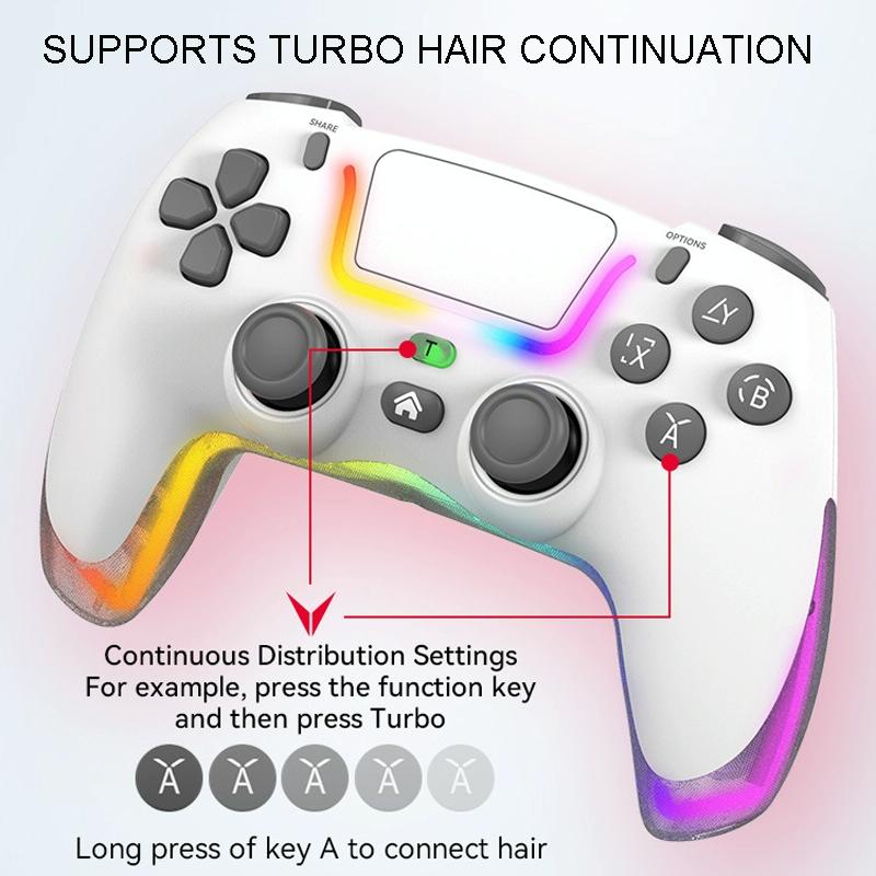 Wireless Bluetooth Grip for PS4 | Dazzling Colour Light | Pink