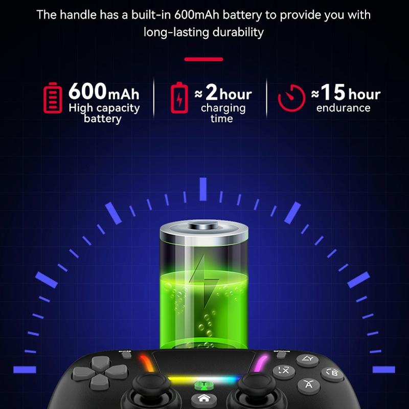 Wireless Bluetooth Grip for PS4 | Dazzling Colour Light | Pink