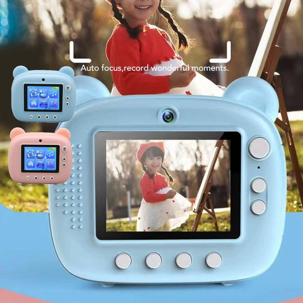 Instant Print Camera for Kids with Dual Lens & 2.4 - inch Screen | Blue
