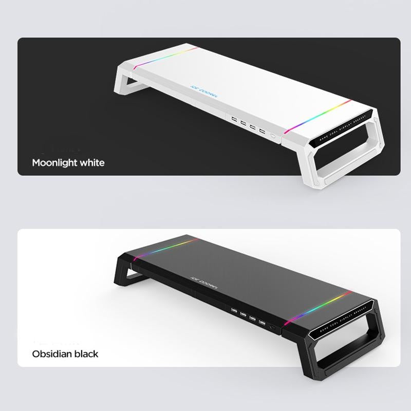 Foldable Laptop Stand with RGB Lighting & USB Expansion | Monitor Rack | Obsidian Black