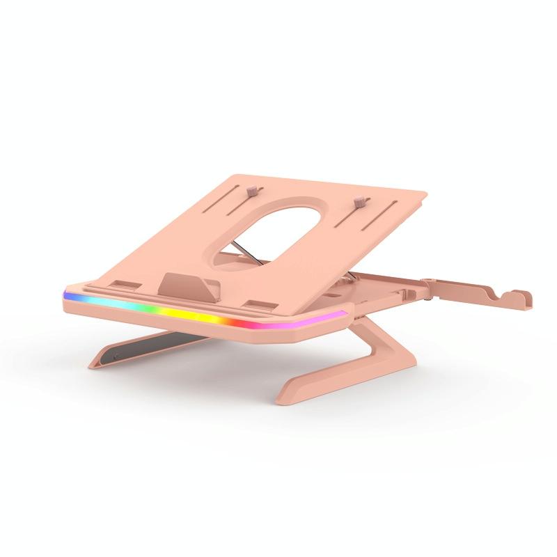 Adjustable Laptop Stand with 9 Levels of Lighting | Pink