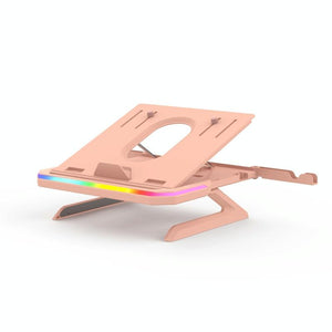 Adjustable Laptop Stand with 9 Levels of Lighting | Pink
