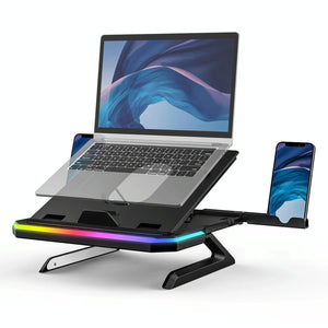 Adjustable Laptop Stand with 9 Levels of Lighting | Pink
