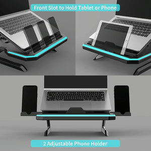Adjustable Laptop Stand with 9 Levels of Lighting | Pink