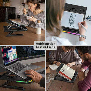 Adjustable Laptop Stand with 9 Levels of Lighting | Pink