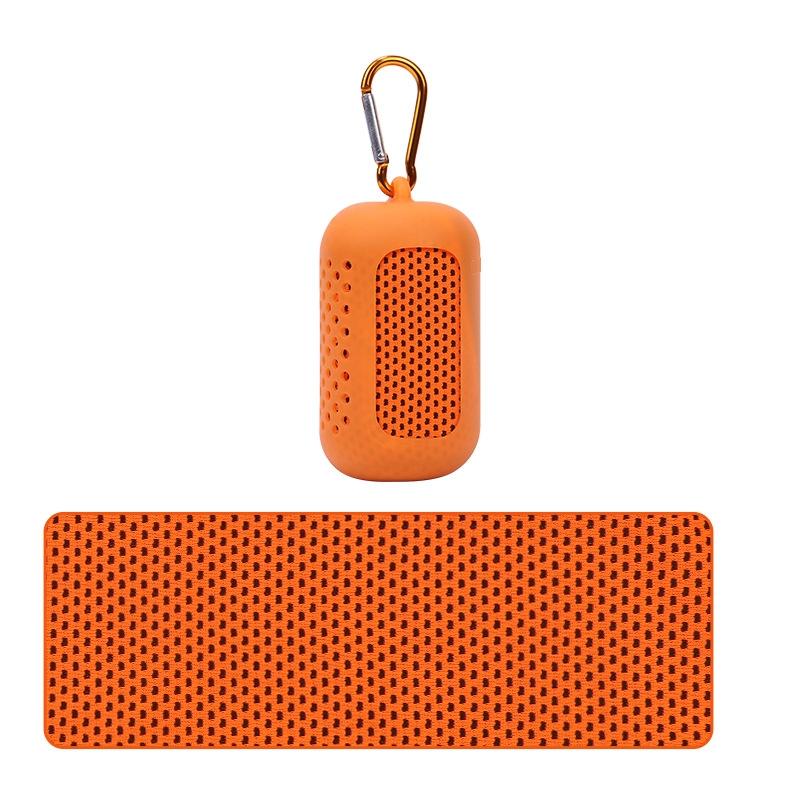 Portable Quick Dry Sports Towel Set | Silicone Sleeve & Storage Bag | 30X80CM - Orange & 30X80CM