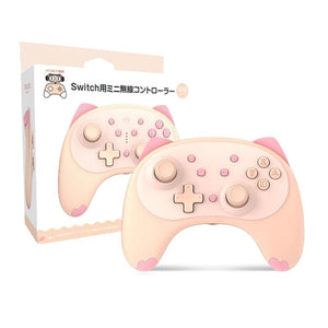 Cat-Shaped Wireless Tooth Handle for Nintendo Switch | Orange & Pink