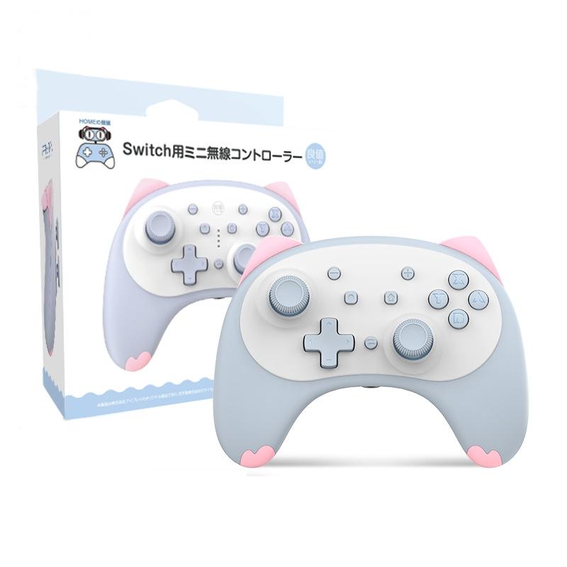 Cat-Shaped Wireless Tooth Handle for Nintendo Switch | Orange & Pink