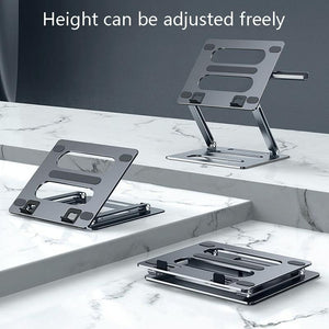 Adjustable Metal Notebook Stand | Gray Desktop Support