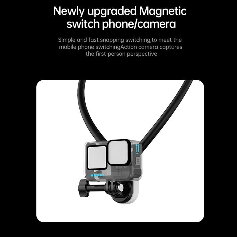 Versatile Magnetic Neck Holder for Phones & Action Cameras | Glacier Blue