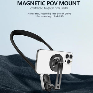 Versatile Magnetic Neck Holder for Phones & Action Cameras | Glacier Blue