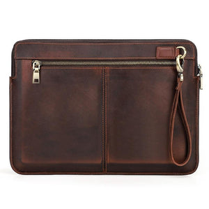 14.2 Inch Leather Laptop Sleeve for MacBook Pro | Black & Coffee