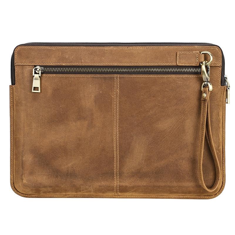 14.2 Inch Leather Laptop Sleeve for MacBook Pro | Black & Coffee