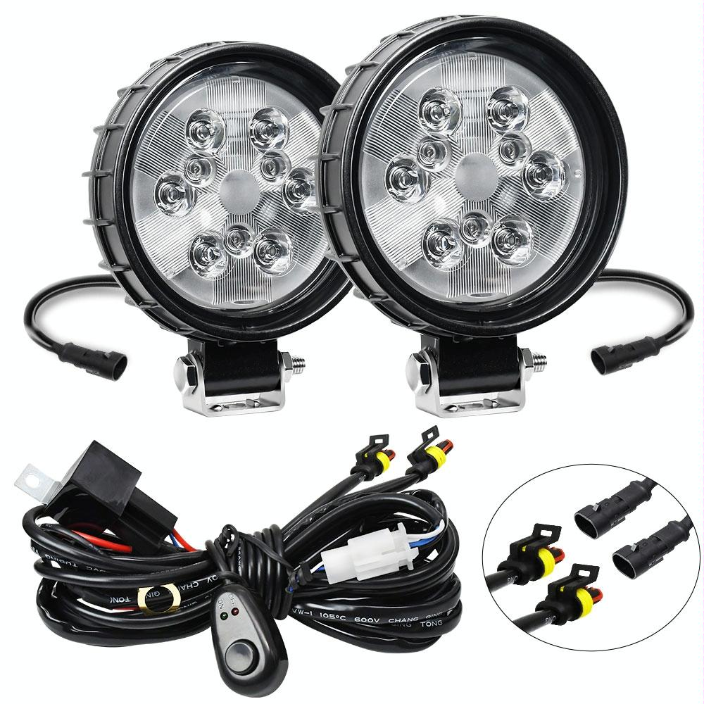 12W LED Work Light | 9-30V | Mixed Light | Round Shape | With Wire Set