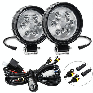 12W LED Work Light | 9-30V | Mixed Light | Round Shape | With Wire Set