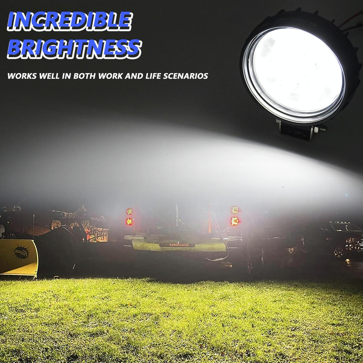 12W LED Work Light | 9-30V | Mixed Light | Round Shape | With Wire Set