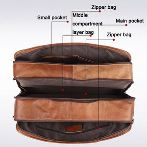 Men's Business Handbag | 15.6 Inch | Casual Shoulder Messenger | Brown | Classic Look