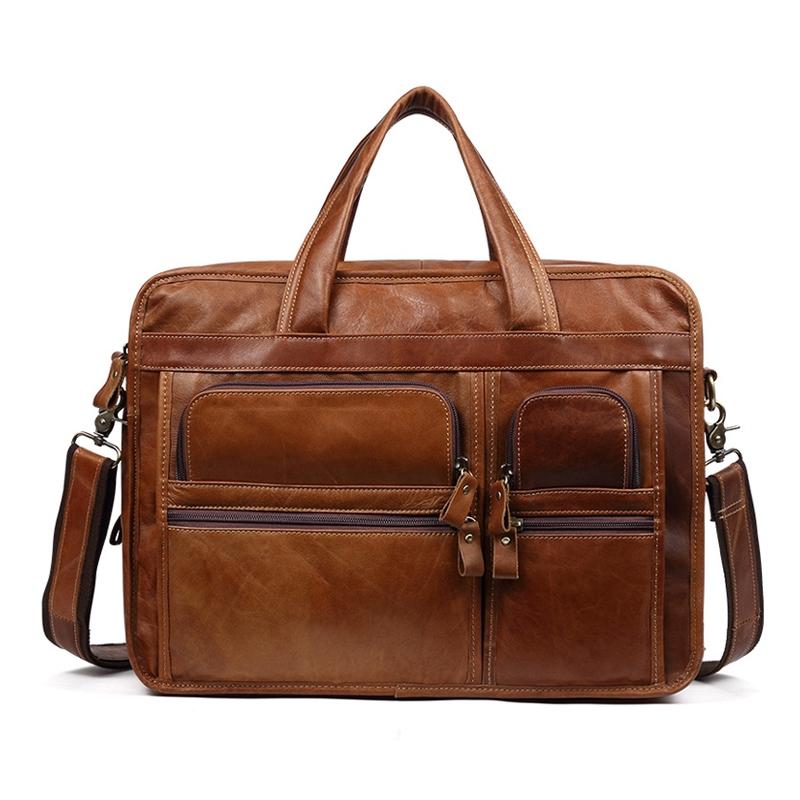 Men's Business Handbag | 15.6 Inch | Casual Shoulder Messenger | Brown | Classic Look