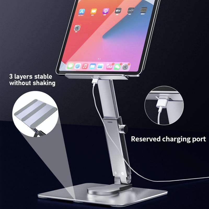 Portable Telescopic Desktop Phone Stand | Foldable & Rotating | Deep Grey