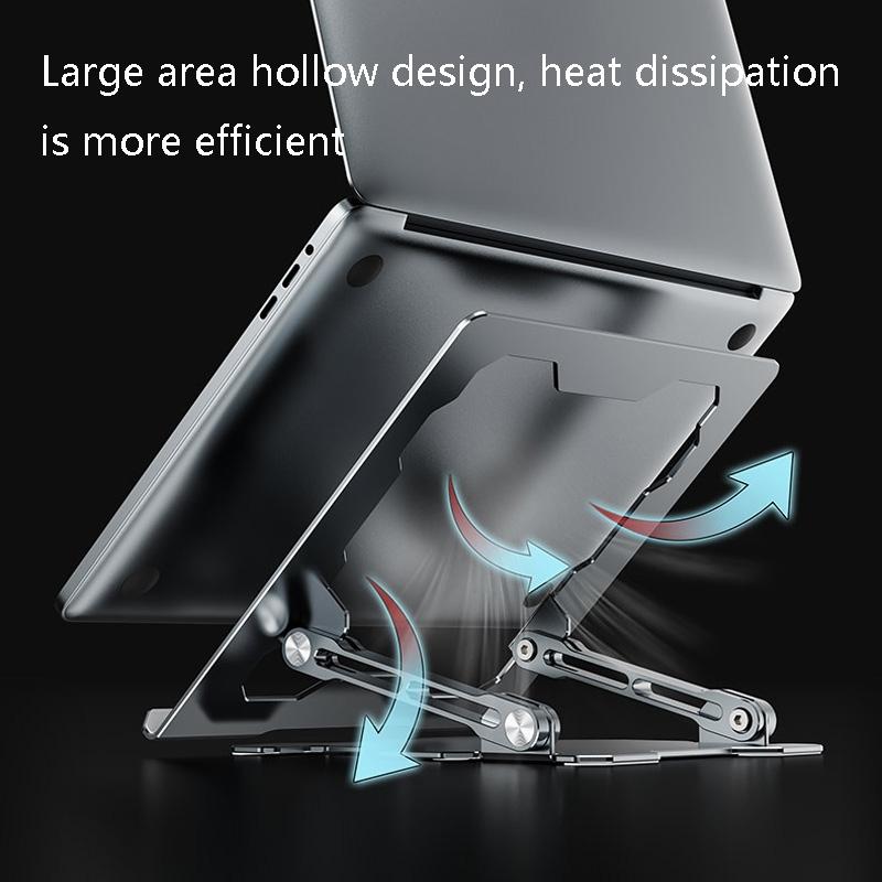 Foldable Laptop Stand | Hollow Design Heat-Dissipating Flat Desktop | Moon Silver