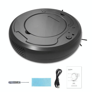 Smart 3-in-1 Robot Vacuum with Wet / Dry Mopping | Rechargeable & Auto Cleaning | Black - Black