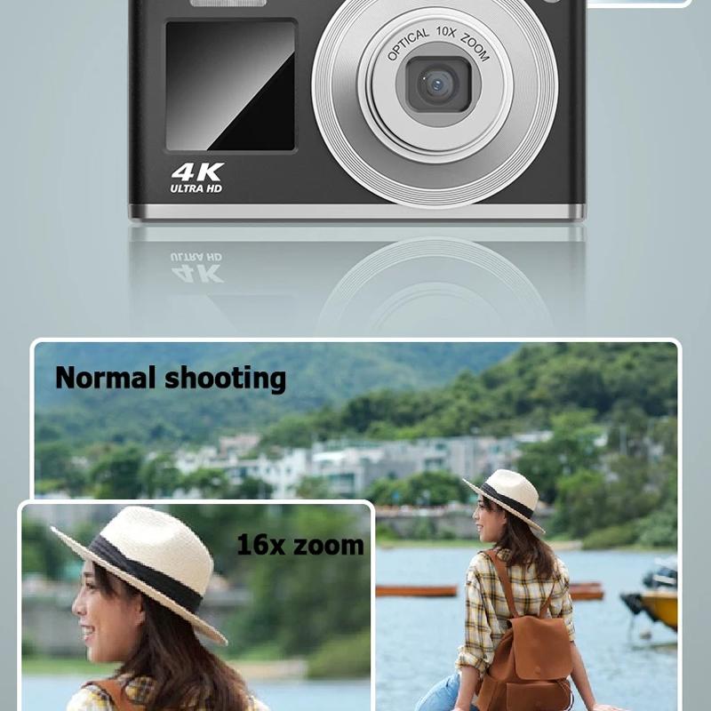 4K HD Digital Camera | 60MP | Dual Screen Selfie Camera | No Memory | White Edition