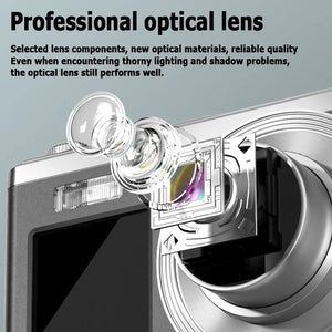 4K HD Digital Camera | 60MP | Dual Screen Selfie Camera | No Memory | White Edition