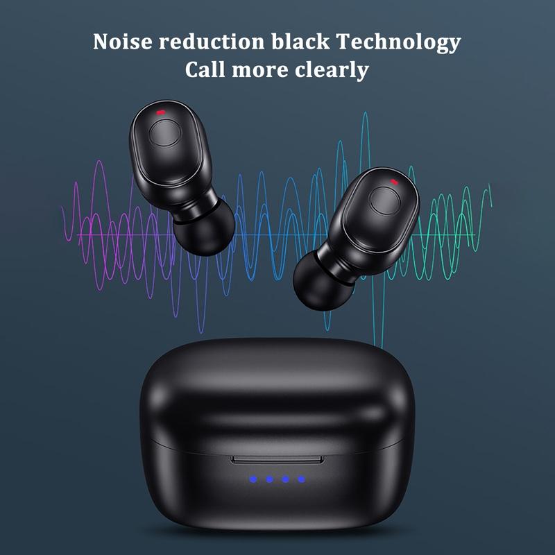 Waterproof Mini Touch-Control Bluetooth Earphones | Noise Cancelling | Black