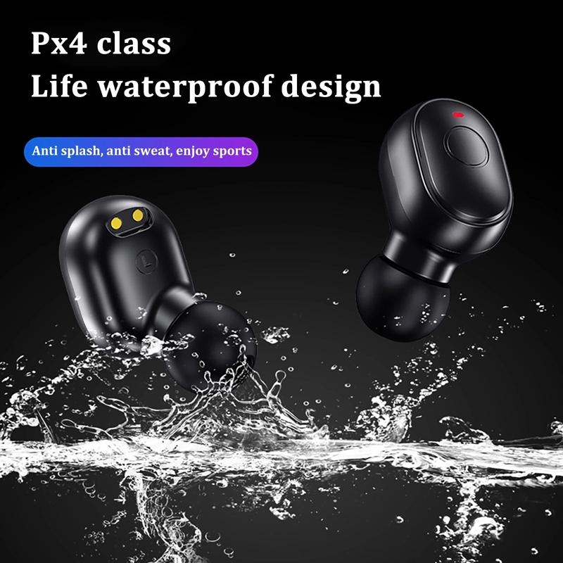 Waterproof Mini Touch-Control Bluetooth Earphones | Noise Cancelling | Black