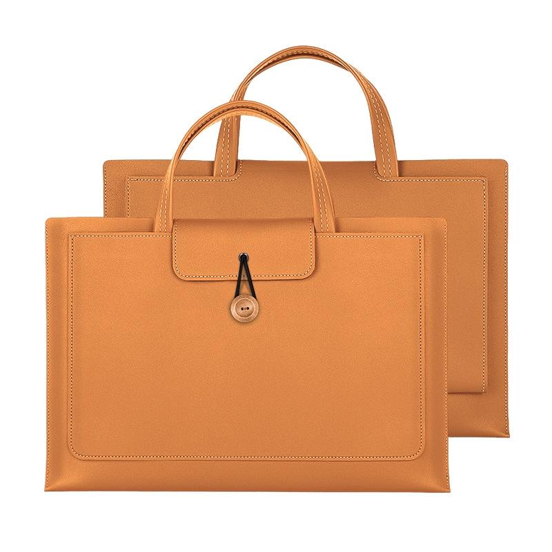 Waterproof Elastic Button Laptop Handbag | PU Material | Grey | 13.3/14 Inch