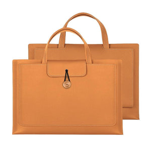 Waterproof Elastic Button Laptop Handbag | PU Material | Grey | 13.3/14 Inch