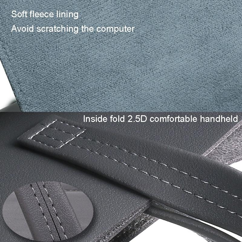 Waterproof Elastic Button Laptop Handbag | PU Material | Grey | 13.3/14 Inch