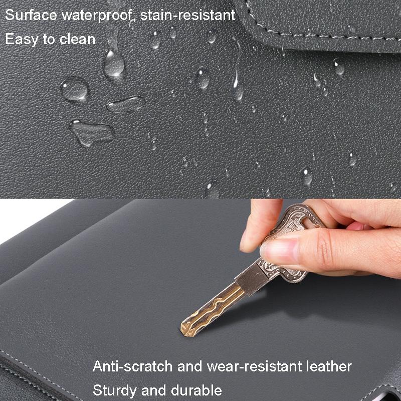 Waterproof Elastic Button Laptop Handbag | PU Material | Grey | 13.3/14 Inch