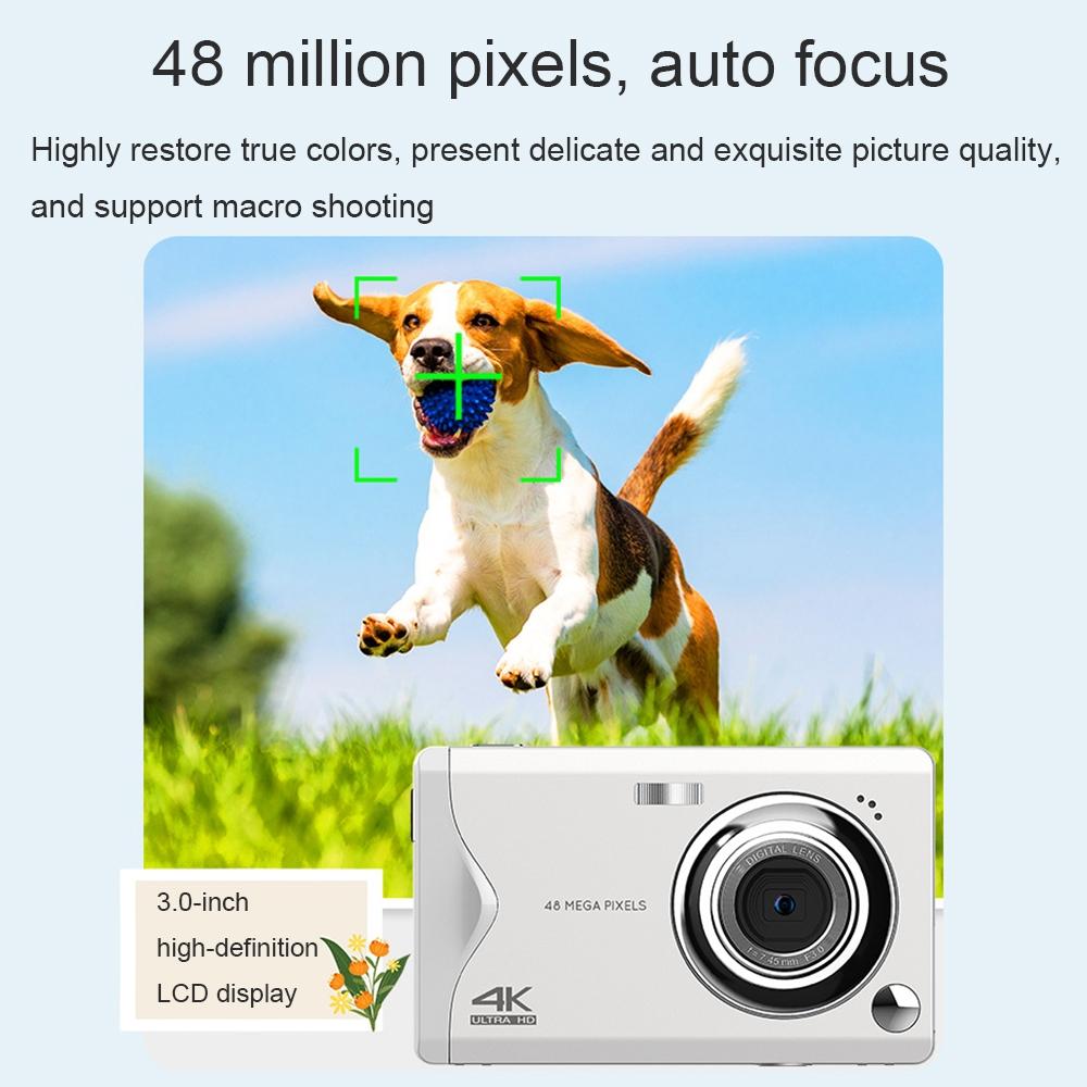 3.0-inch Autofocus 4K HD Digital Camera with HD Screen | White