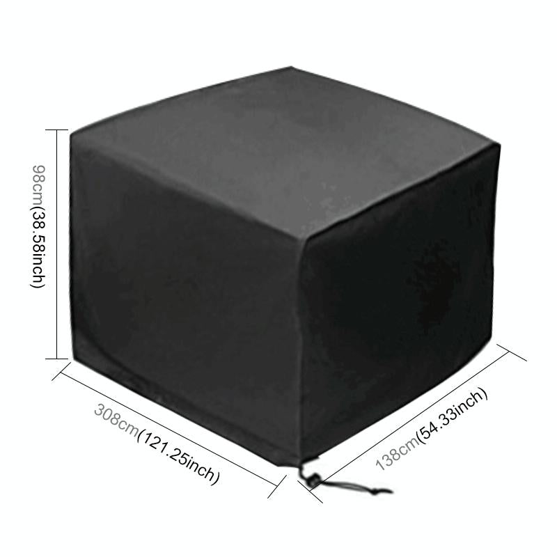 Waterproof Outdoor Furniture Cover | 210D Oxford Cloth | Dust-Proof | Anti-UV | Fits Table & Chairs | 308x138x98cm | Black