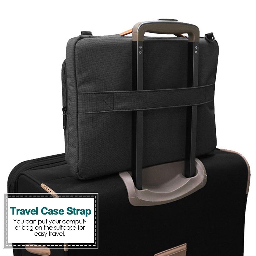 Waterproof Nylon Laptop Handbag | With Trolley Strap | Fits 15-15.6 Laptops | Black
