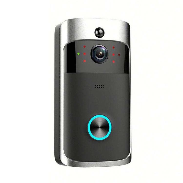 Smart Wi-Fi Video Doorbell with Night Vision & Wide-Angle Camera | 720P Low Power Mobile Remote | Black